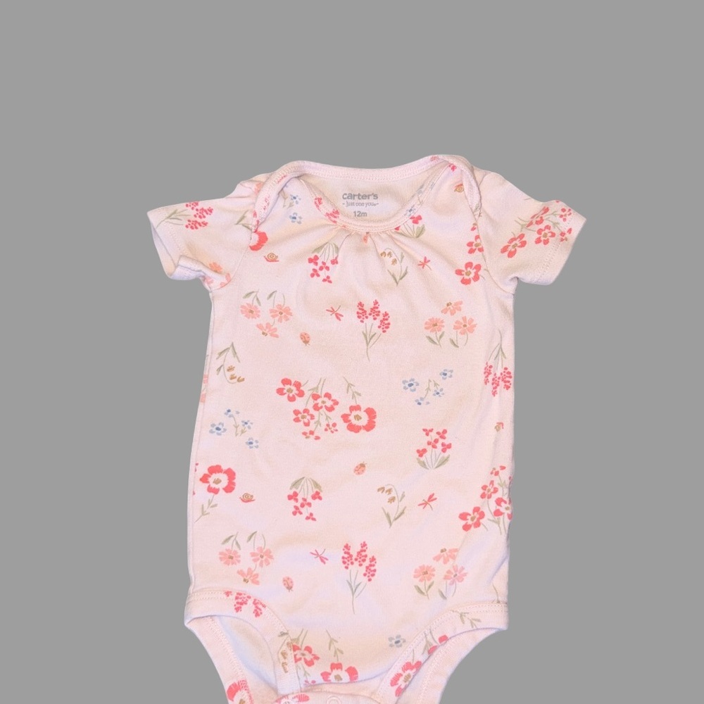Carter's Baby Girl Bodysuit Bundle | 4 Pieces | Floral | 12 Months | Like New - Picture 3 of 5